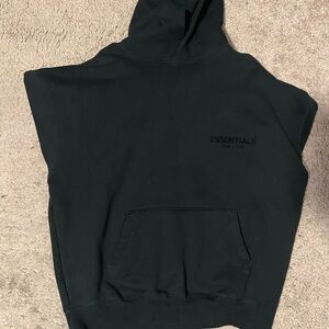 Essentials Jet Black Pullover Hoodie